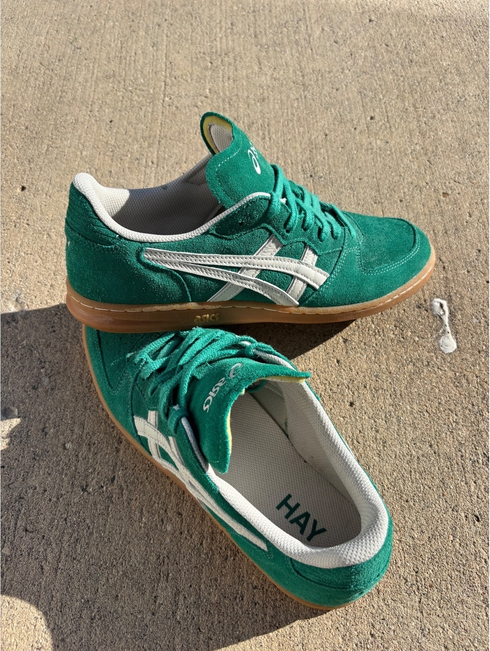 HAY x ASICS Skyhand OG Green Suede Sneakers US 9 Brand New